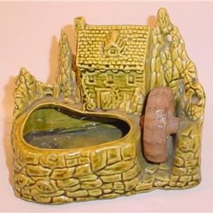 VTG SHAWNEE POTTERY GRIST MILL WATER WHEEL PLANTER